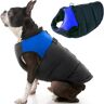 GOOBY Gecapitonneerde Koud Weer Vest voor Kleine Honden met Veilige Bont Guard Rits Sluiting, X-Small, Blauw