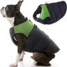 GOOBY Gecapitonneerde Koud Weer Vest voor Kleine Honden met Veilige Bont Guard Rits Sluiting, Large, Groen