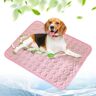 WANWEN Dog Cooling Mat, Pet Cooling Mat for Dogs and Cats, Washable Dog Cooling Mat Ice Silk Pet Self Cooling Pad Blanket, Summer Keep Your Pet Cool (M,Pink)