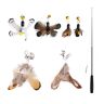 MiOYOOW Cat Wand Feather Toys, Cat Toy Feathers, Cat Rod met 6 Veren Vullingen & Bells voor Indoor Cats Kittens