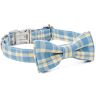 通用 Dog Collar Plaid Bow Knot Pet Collar Bow Tie Dog Collar Soft Safe and Adjustable Suitable for Small Medium and Large Dogs (E, L)