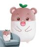 Retorno Schattige hamster-pluche dieren, pluche hamster, muispop met 35,5 cm grote pluche hamster, glimlachende hamster gevuld met gras op zijn pluche kop, pluche