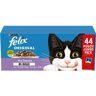 Felix Mix Selectie in Gelei Kattenvoer, Natvoer maaltijdzakjes met Rund, Kip, Zalm & Tonijn, 44 x 85g (44 maaltijdzakjes; 3,7kg)