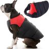 GOOBY Gecapitonneerde Koud Weer Vest voor Kleine Honden met Veilige Bont Guard Rits Sluiting, Large, Rood