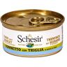 Schesir Cat in bouillon tonijn met zeebaarf, kattenvoer nat in eigen kookbouillon, 24 blikjes x 70 g