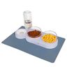 Marchul Gravity Water en Double Food Bowls, Triple Bowls met een Bowl Mat, Kat Nat en droog voedsel kom Set.(Blauw)