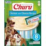 INABA Churu Puree hondensnoepjes, heerlijke hondensnacks in handige porties, graanvrij, kip en kaas (8 x 20 g)