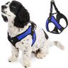 GOOBY Escape Free Easy Fit hondenharnas, klein hondenharnas voor honden die graag aan hun harnas ontsnappen, blauw, maat M