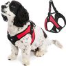 GOOBY Escape Free Easy Fit hondenharnas, klein hondenharnas voor honden die graag aan hun harnas ontsnappen, rood, maat S