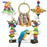 Allazone Bird Parrot Toys, 4 stuks zitstokken vogels, grote papegaaienschommel, vogelschommel, zitstokken voor vogels, speelgoed, vogel, papegaai, schommel, speelgoed