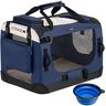 Cadoca Katten Reismand M 60x42x42cm Opvouwbaar Transportbox Dieren Hondentransportbox Kattentransportbox Marine Blauw