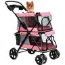 RsFiL Dubbele Hond Wandelwagen Thuis Huisdier Wandelwagen Seat Dubbel Bed Direct Kat Wandelwagen 4 Wiel Gevouwen Wandelwagen/Hond Wandelwagens Reizen Kinderwagen