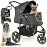 My Duque COOPER Hundewagen & Haustier Buggy bis 32 kg mit Ablagekorb für Einkäufe, einfach faltbar, 3-Fach höhenverstellbar, Soft Touch Griffe, reflektierend und im modernes Design in schwarz