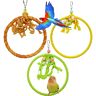 Allazone 3 STKS Bird Swing Katoen Touw Ring, 9 Inches Bird Swing Katoen Touw Ring Vogel Papegaai Zitstokken Papegaai Kooi Opknoping Zitstokken Zachte Vogel Stand Speelgoed