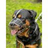 L&J Pets Uk STRONG Wire Metal snuit mand hond snuit Rottweiler, Mastiff Golden Retriever & andere (R1, zilver/zwart leer)