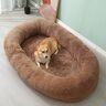WARTHY Menselijk hondenbed, (75"x47"x14") Menselijk orthopedisch hondenbed, afneembaar gewassen namaakbont pluizig hondenbed voor woonkamer, slaapkamer, lunchpauze (C) elegant