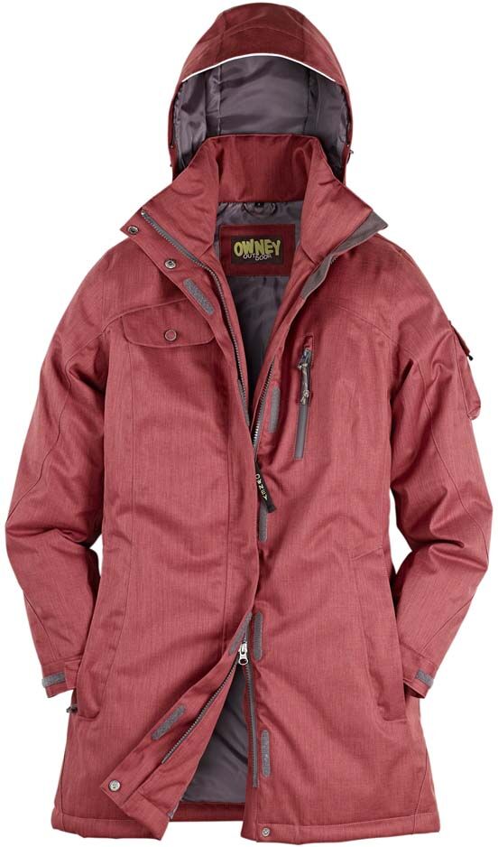 OWNEY Dames Winterjack Arctic - donkerrood - XS