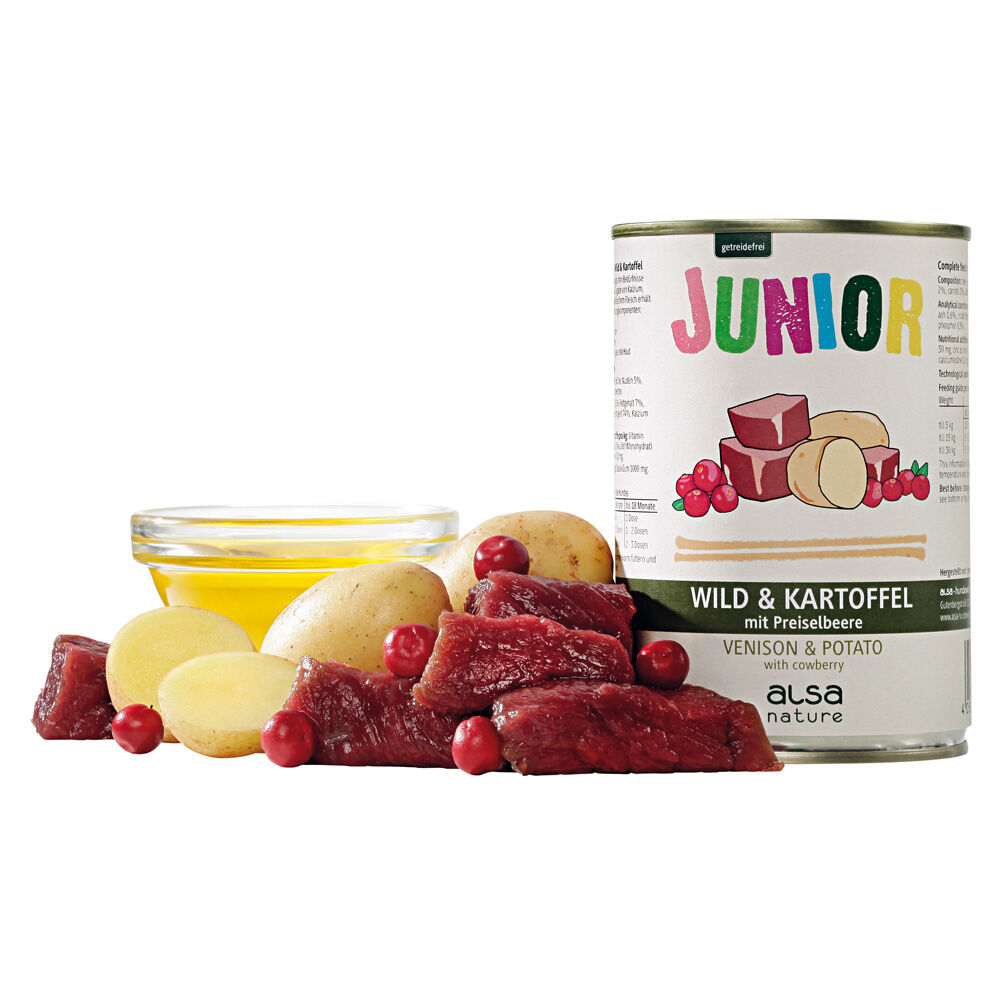 alsa-nature Junior Wild met aardappel & rode bosbes - - 12 x 400 g