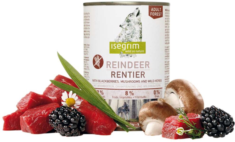 isegrimÂ® isegrim FOREST Rendier puur met bramen, champignons & wilde kruiden - - 12 x 400 g