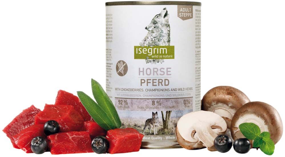 isegrimÂ® isegrim STEPPE Paard puur met appelbessen, champignons & wilde kruiden - - 12 x 400 g