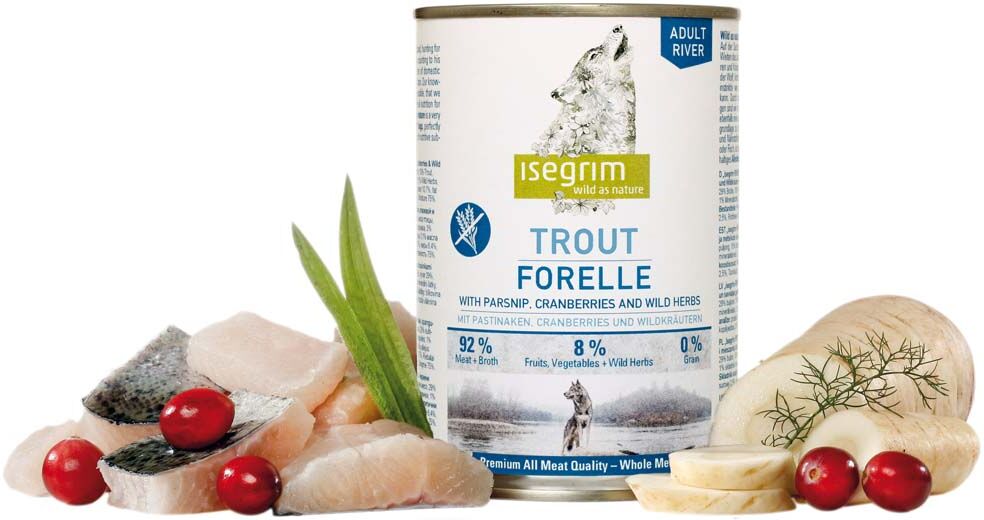 isegrimÂ® isegrim RIVER Forel met pastinaak, cranberry's & wilde kruiden - - 12 x 400 g