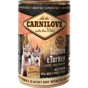 Carnilove Dog Salmon & Turkey for Puppies Canned Våtfôr til valp 6 x 400 g