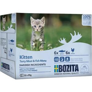 Bozita Feline Kitten Meat & Fish i Saus Våtfôr til katt 12x85 gr