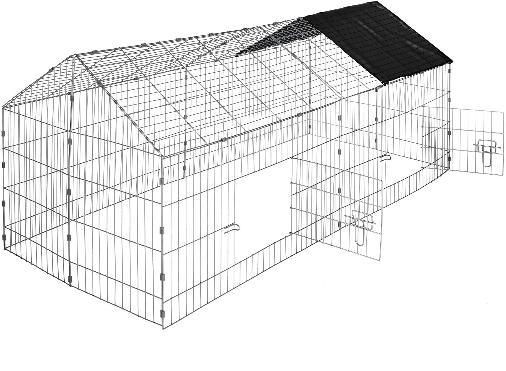 tectake Kaninbur med solskjerming - svart