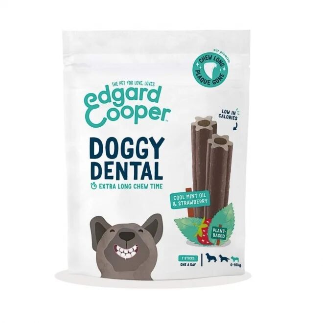 Edgard & Cooper Doggy Dental Tyggepinner Jordb&aelig;r & Mynte 7-pack (S)