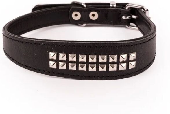 Feel Leather Feel Stud halsb&aring;nd antikksvart (30 cm)