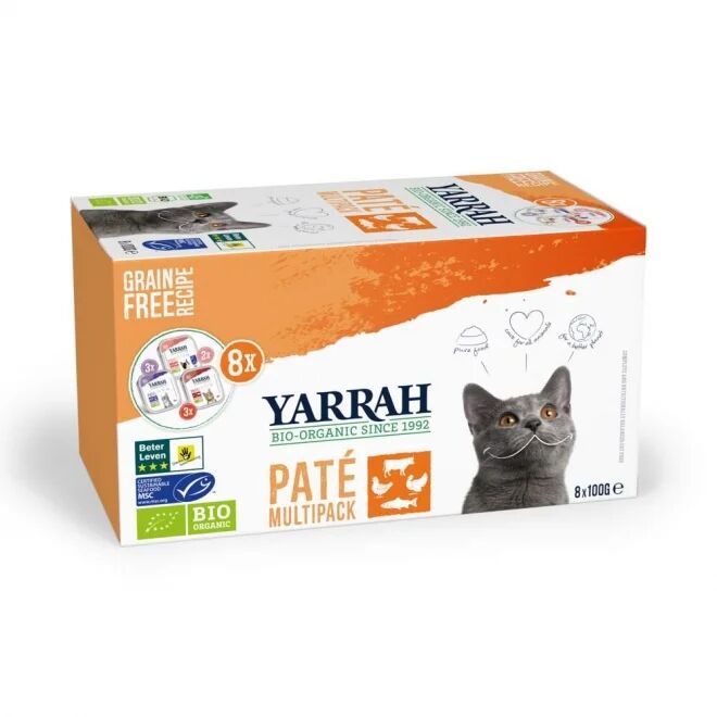 Yarrah Organic Cat MultiPack Pat&eacute; Grain Free 8 x 100 g