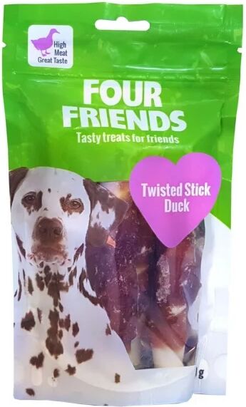 FourFriends Dog Twisted Stick Duck 12,5 cm 4-pack