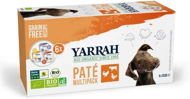 Yarrah Organic Dog MultiPack Pat&eacute; Grain Free 6 x 150 g