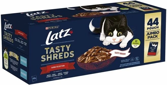 Latz Tasty Shreds Farm Selection Multipakke 44x80 g