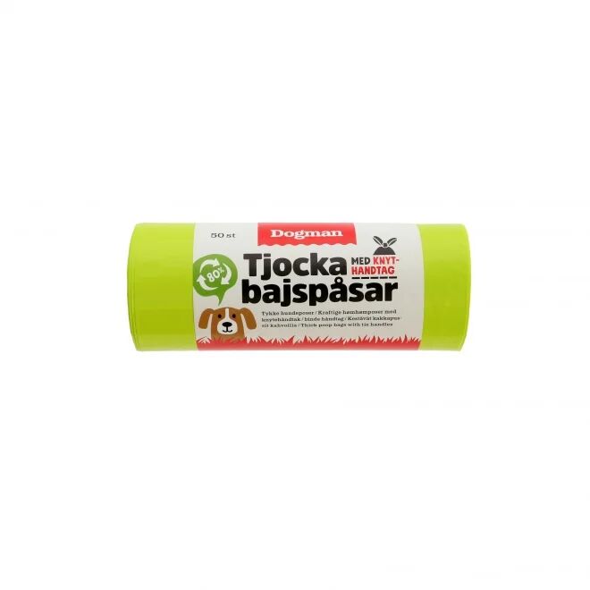 Dogman B&aelig;sjepos med Knyth&aring;nd 50-pack (Limegr&ouml;n)