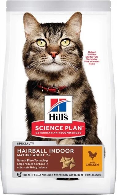 Hill's Science Plan Cat Mature Adult 7+ Hairball Indoor Chicken (1,5 kg)