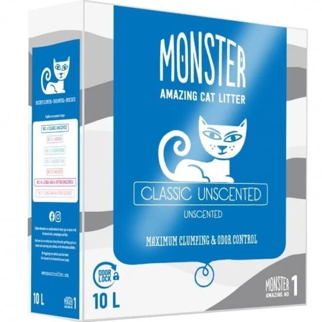 Monster Amazing Cat Litter Monster Kattesand Classic Unscented 10 liter