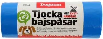 Dogman B&aelig;sjepos med Knyth&aring;nd 50-pack (Bl&aring;)