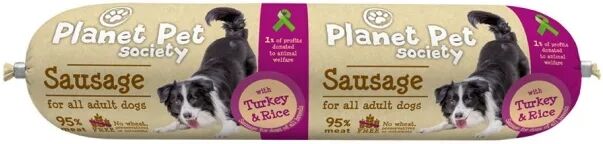 Planet Pet Society Sausage med Kalkun & Ris 800 g