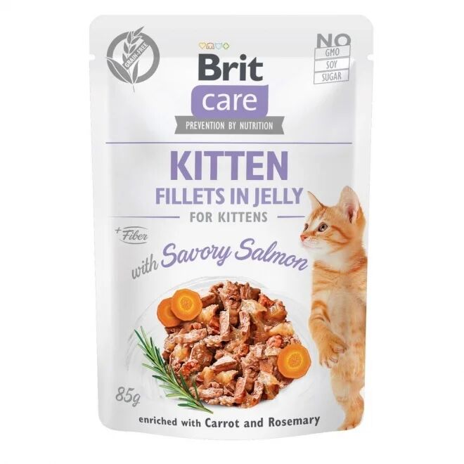 Brit Care Cat Jelly Kitten lax fil&eacute; i gel&eacute; 85 g