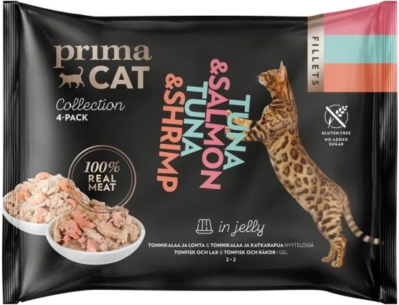 PrimaCat Tuna & Shrimp / Tuna & Salmon in Jelly (4x50 g)