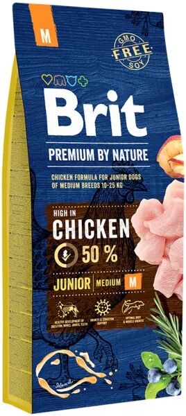 Brit Premium By Nature Dog Junior Medium Chicken (15 kg)