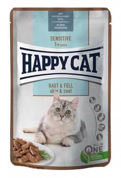 Happy Cat Sensitive Hud Og Pels, Laks Og Kylling 85g