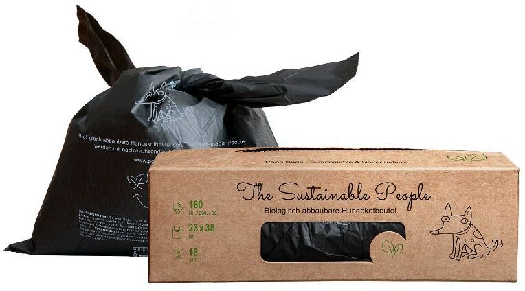 The Sustainable People Bionedbrytbar hundepose XL med håndtak 160stk