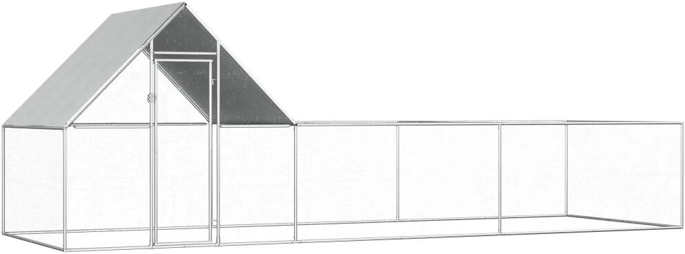 vidaXL Hønsehus 6x2x2 m galvanisert stål