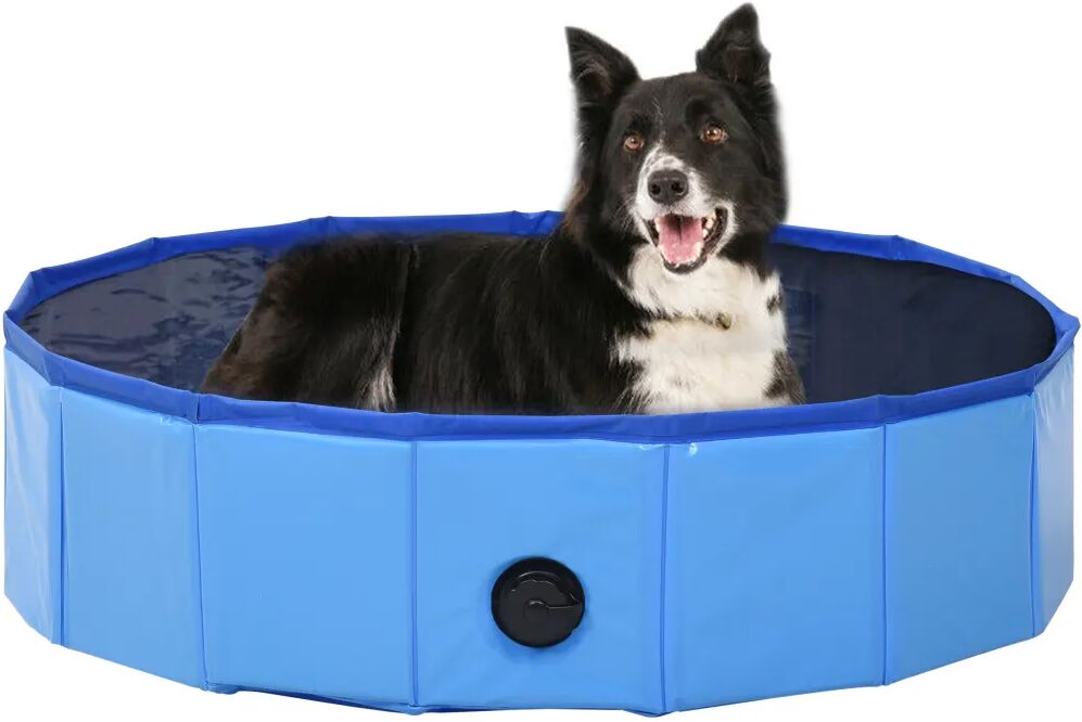 vidaXL Sammenleggbart hundebasseng blå 80x20 cm PVC