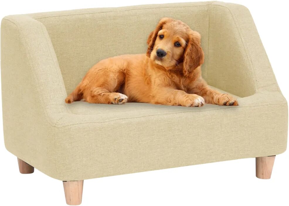 vidaXL Hundesofa kremhvit 60x37x39 cm lin