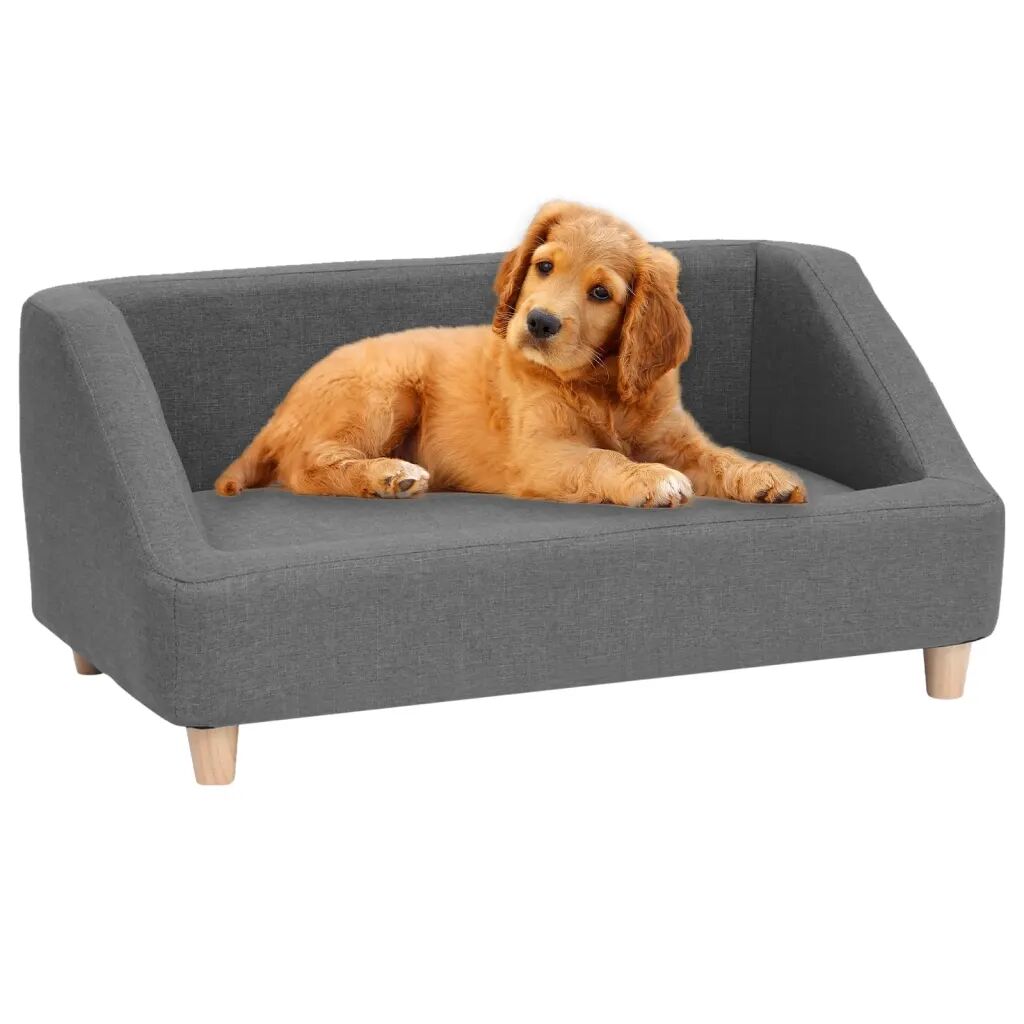 vidaXL Hundesofa grå 85x50x39 cm lin