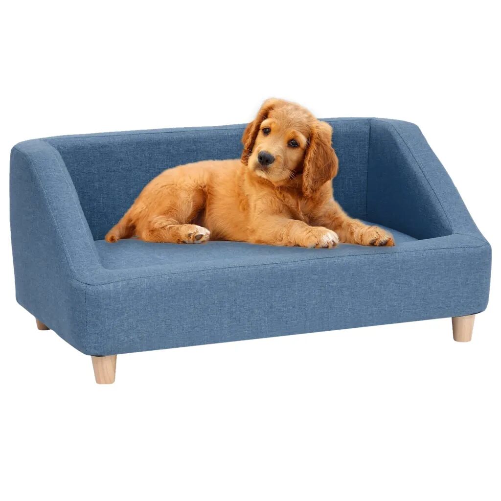 vidaXL Hundesofa blå 85x50x39 cm lin