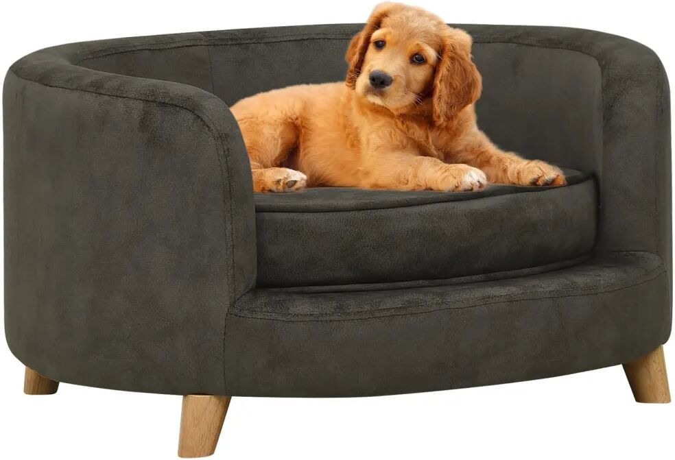 vidaXL Hundesofa mørkegrå 69x69x36 cm plysj